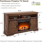 Farmhouse Fireplace TV Stand, Entertainment Center, Media Console