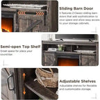 Farmhouse Fireplace TV Stand, Entertainment Center, Media Console