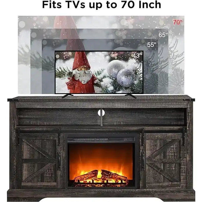 Farmhouse Fireplace TV Stand, Entertainment Center, Media Console