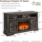 Farmhouse Fireplace TV Stand, Entertainment Center, Media Console