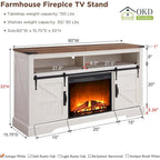 Farmhouse Fireplace TV Stand, Entertainment Center, Media Console