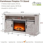 Farmhouse Fireplace TV Stand, Entertainment Center, Media Console