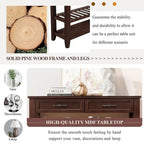 42 Console Sofa Table with Drawers and Tiers Shelves