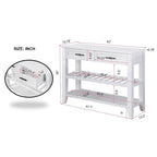 42 Console Sofa Table with Drawers and Tiers Shelves