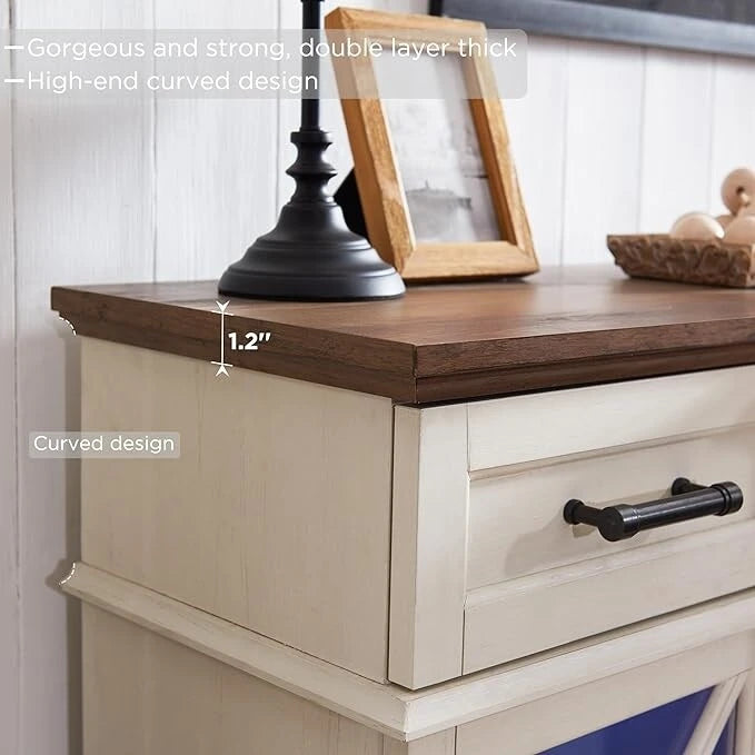 Farmhouse 3-Sided Electric Fireplace TV Stand, Entertainment Center