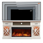 Farmhouse 3-Sided Electric Fireplace TV Stand, Entertainment Center