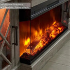 Farmhouse 3-Sided Electric Fireplace TV Stand, Entertainment Center