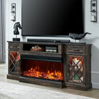 Farmhouse 3-Sided Electric Fireplace TV Stand, Entertainment Center