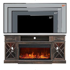 Farmhouse 3-Sided Electric Fireplace TV Stand, Entertainment Center