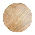 21 Inch Side End Table, Round Top, Stacked Ball Post, Natural Brown Mango Wood