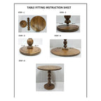 21 Inch Side End Table, Round Top, Stacked Ball Post, Natural Brown Mango Wood