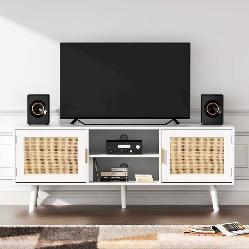 Mid-Century Modern TV Stand For TVs Up To 75 Entertainment Center Media Console