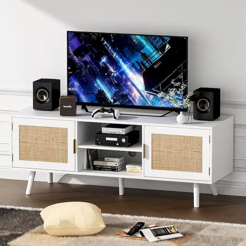 Mid-Century Modern TV Stand For TVs Up To 75 Entertainment Center Media Console