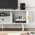 Mid-Century Modern TV Stand For TVs Up To 75 Entertainment Center Media Console