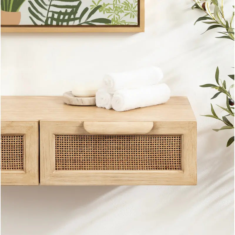 Floating Console Rattan - 28x13x6