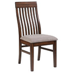 Chaise de salle à manger latérale en manguier avec dossier à lattes (lot de 2)