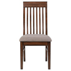 Chaise de salle à manger latérale en manguier avec dossier à lattes (lot de 2)