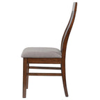 Chaise de salle à manger latérale en manguier avec dossier à lattes (lot de 2)
