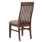 Chaise de salle à manger latérale en manguier avec dossier à lattes (lot de 2)