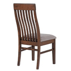 Chaise de salle à manger latérale en manguier avec dossier à lattes (lot de 2)
