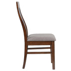 Chaise de salle à manger latérale en manguier avec dossier à lattes (lot de 2)