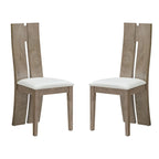 Lot de 2 chaises de salle à manger sans accoudoirs à dossier haut en similicuir