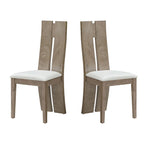 Lot de 2 chaises de salle à manger sans accoudoirs à dossier haut en similicuir