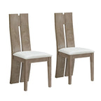 Lot de 2 chaises de salle à manger sans accoudoirs à dossier haut en similicuir