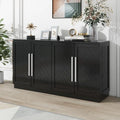 Solid Wood Sideboard with 4 Doors Large Storage Buffet Cabinet