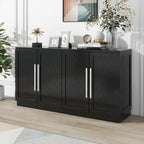 Solid Wood Sideboard with 4 Doors Large Storage Buffet Cabinet