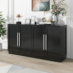 Solid Wood Sideboard with 4 Doors Large Storage Buffet Cabinet