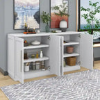 Solid Wood Sideboard with 4 Doors Large Storage Buffet Cabinet