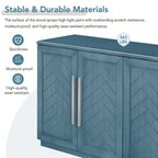 Solid Wood Sideboard with 4 Doors Large Storage Buffet Cabinet