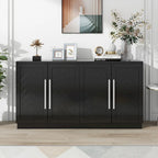 Solid Wood Sideboard with 4 Doors Large Storage Buffet Cabinet