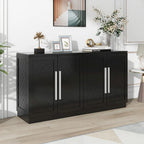 Solid Wood Sideboard with 4 Doors Large Storage Buffet Cabinet