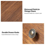 Traditional 26" Tall Solid Wood End Table with USB Charging