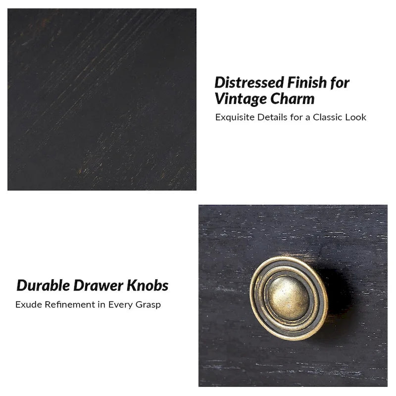 Traditional 26" Tall Solid Wood End Table with USB Charging