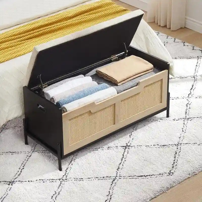Storage Bench Rattan Storage Chest,for Entryway, Living RoomBedroom