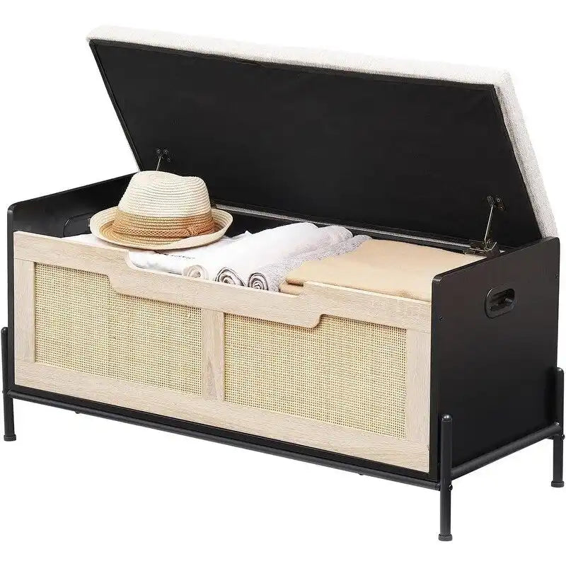 Storage Bench Rattan Storage Chest,for Entryway, Living RoomBedroom