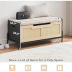 Storage Bench Rattan Storage Chest,for Entryway, Living RoomBedroom