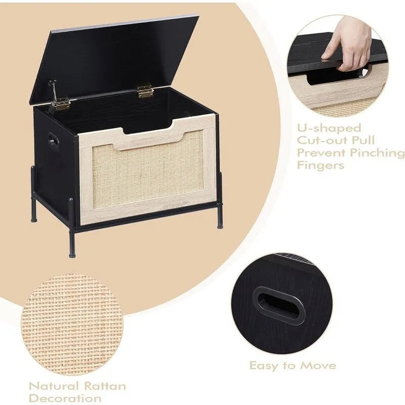Storage Bench Rattan Storage Chest,for Entryway, Living RoomBedroom