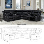 109 Power Reclining Sectional Couch, Modular Livingroom Recliner Sofa with 2 Storage Console & 4 Cup Holders
