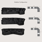 109 Power Reclining Sectional Couch, Modular Livingroom Recliner Sofa with 2 Storage Console & 4 Cup Holders