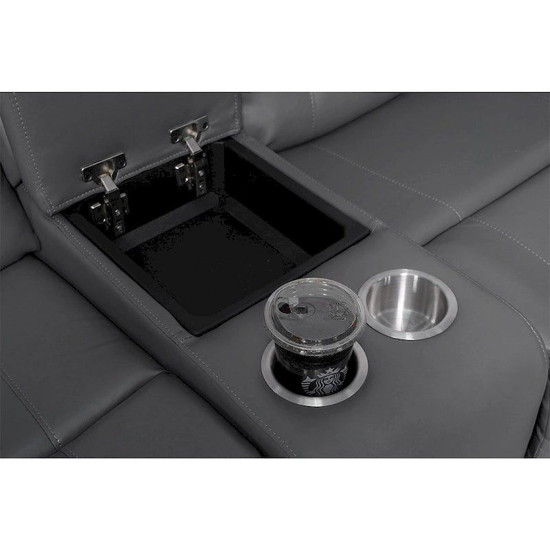 109 Power Reclining Sectional Couch, Modular Livingroom Recliner Sofa with 2 Storage Console & 4 Cup Holders