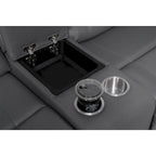 109 Power Reclining Sectional Couch, Modular Livingroom Recliner Sofa with 2 Storage Console & 4 Cup Holders