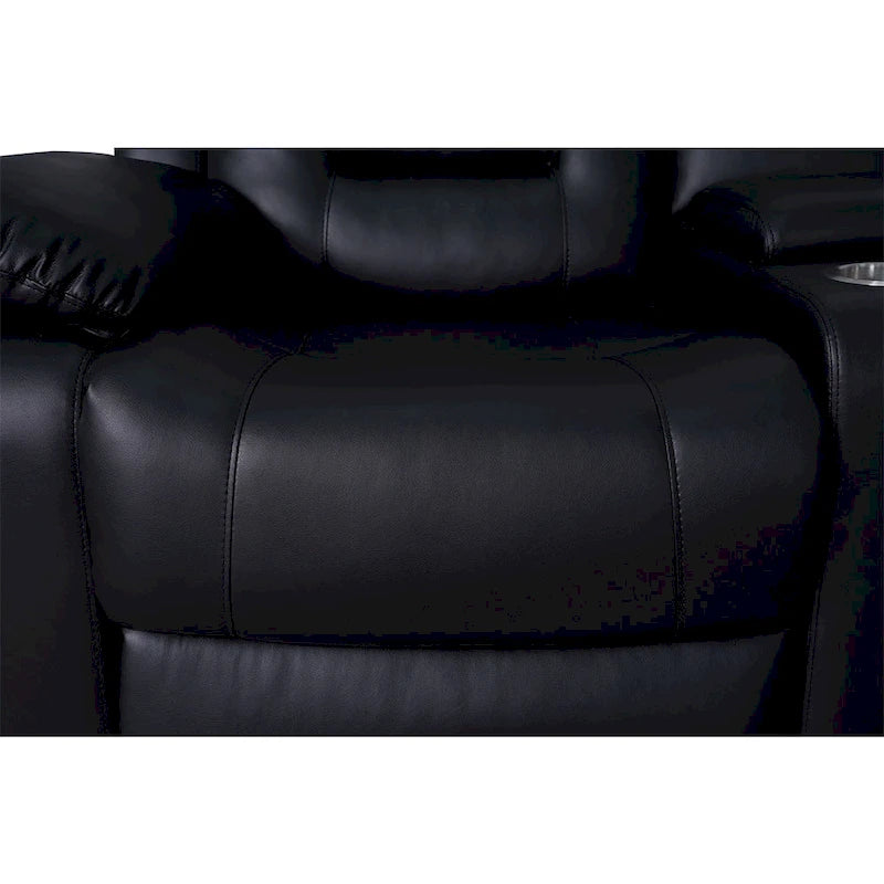 109 Power Reclining Sectional Couch, Modular Livingroom Recliner Sofa with 2 Storage Console & 4 Cup Holders